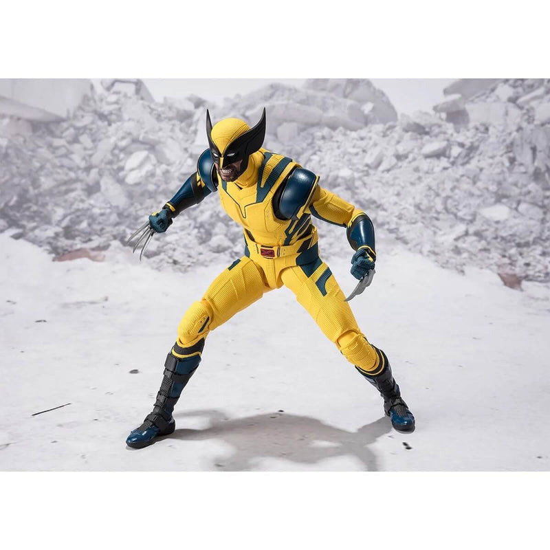 Wolverine S.H.Figuarts 6" Action Figure From Deadpool and Wolverine, battle pose with claws out