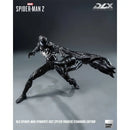 Spider-Man action figure in black and white suit on a gray background with DLX branding.