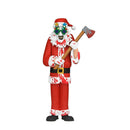 Deviant Art the Clown Terrifier 3 figure in Santa Claus outfit with an axe on a white background