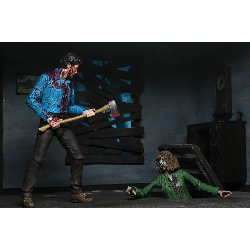 Evil Dead Ultimate Bloody Ash & Cheryl Williams 2-Pack 7" Scale NECA Action Figures, Ash with Cheryl coming out of the basement