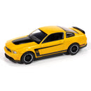 Auto World 2025 Premium R1A, 2012 Ford Mustang Boss 302 (Yellow Blaze w/ Black Accents)