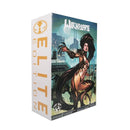A boxed product package shown at a three-quarter angle on a plain white background. The box is white on the left side with large vertical gold text reading 'ELITE EDITION' and a circular emblem, while the front features illustrated cover art of a dark-haired female figure in a futuristic city scene with the title 'Witchblade' at the top.