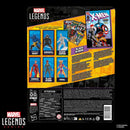 Marvel Legends black widow action figure packaging with character illustrations and Marvel branding.
