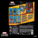 Marvel Legends Series daredevil packaging with character illustrations and text on a black background