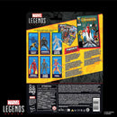Marvel Legends series phoenix packaging with character illustrations and comic book images on a black background