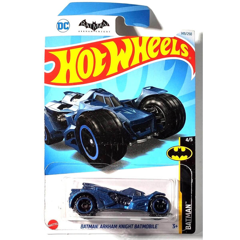 Hot Wheels 2024 Mainline Batman Series 1:64 Scale Diecast Cars (International Card) Batman: Arkham Knight Batmobile, Metalflake Blue