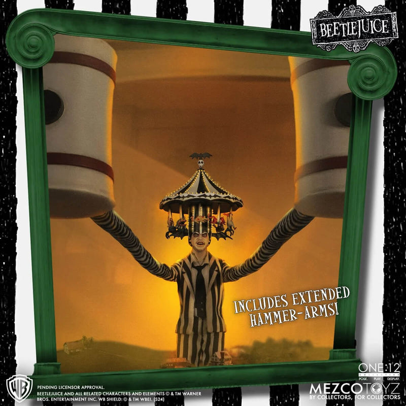 Beetlejuice Deluxe Edition One:12 Collective Mezco Toyz Action Figure with extended hammer arms