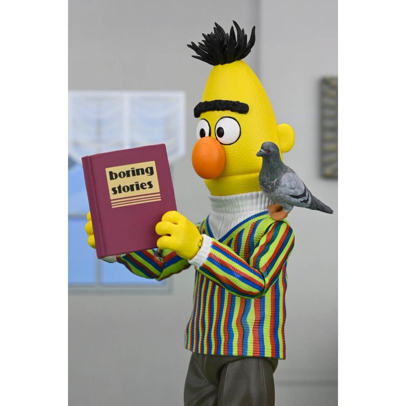 Bert & Ernie Sesame Street Ultimate 7" Scale NECA Action Figures, Bert with book and pigeon accessories