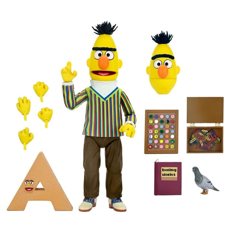 Bert & Ernie Sesame Street Ultimate 7" Scale NECA Action Figures, Bert with accessories