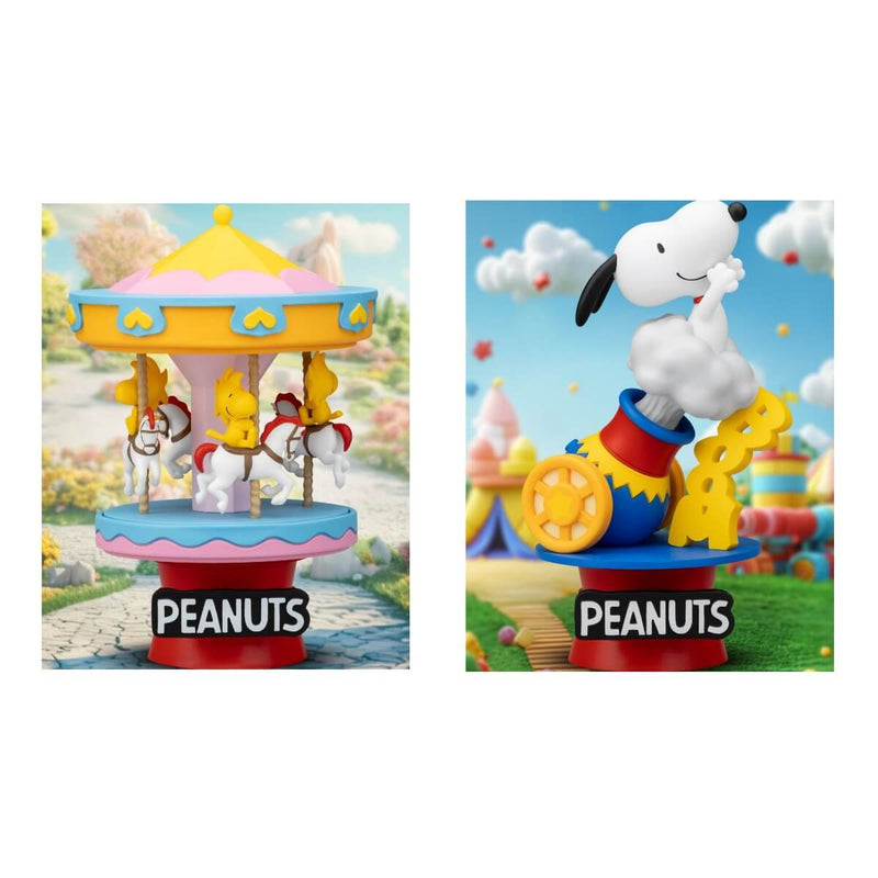 Snoopy's Cannon & Woodstock's Merry Go Round Collector's Bundle - Beast Kingdom, showing both figures