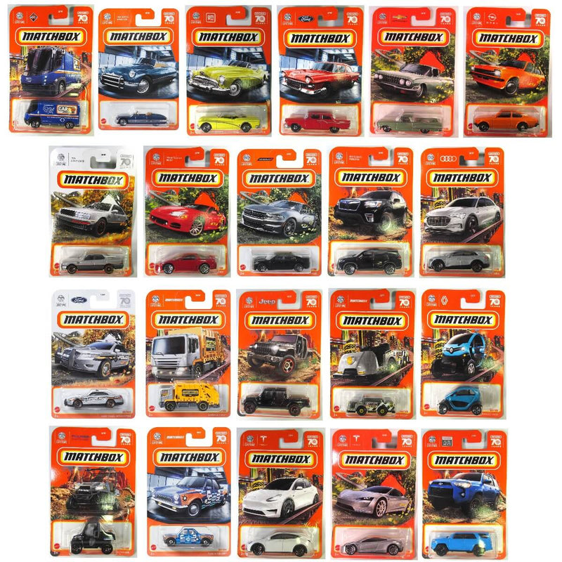 Matchbox 2023 Mainline Cars (Mix 6) 1:64 Scale Diecast Cars, all 21 cars