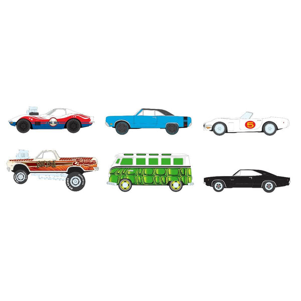 Johnny Lightning 2025 Pop Culture R1 6-Piece Collector's Bundle 1:64 Scale Cars