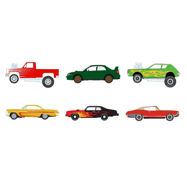 Johnny Lightning 2025 Street Freaks R1A 6-Piece Collector's Bundle 1:64 Scale Diecast Cars