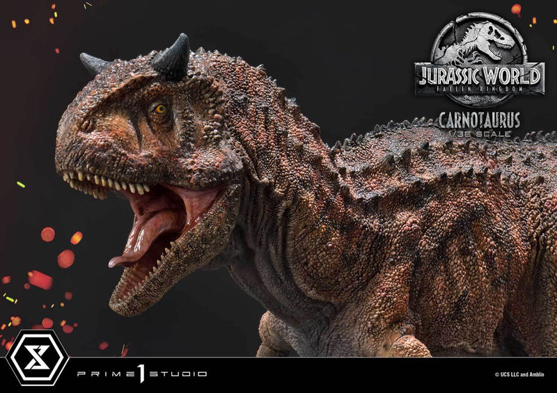 Carnotaurus 1/38 Scale 6" Statue Jurassic World: Fallen Kingdom - Prime 1 Studio, left side closeup