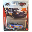 Disney Pixar Cars Fabulous Lightning McQueen die-cast metal toy car in its original blister card packaging, featuring a dark purple car with yellow and white sponsor decals.