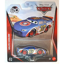 Disney Pixar Cars Ralph Carlow die-cast metal toy car in its original blister card packaging, featuring a blue, red, and white race car with the number 117.