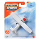 Matchbox Sky Busters Cessna 172 Skyhawk toy airplane in its original blister packaging, featuring a white and red toy plane on a blue and orange card.