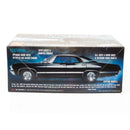 Model car packaging with a black classic car illustration on a white background