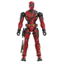 Action figure in red and black suit on a white background