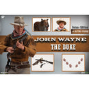 John Wayne "The Duke" (Hondo, 1953) Deluxe 1/6 Scale 12" Action Figure, showing weapon, hands, and dog accessories