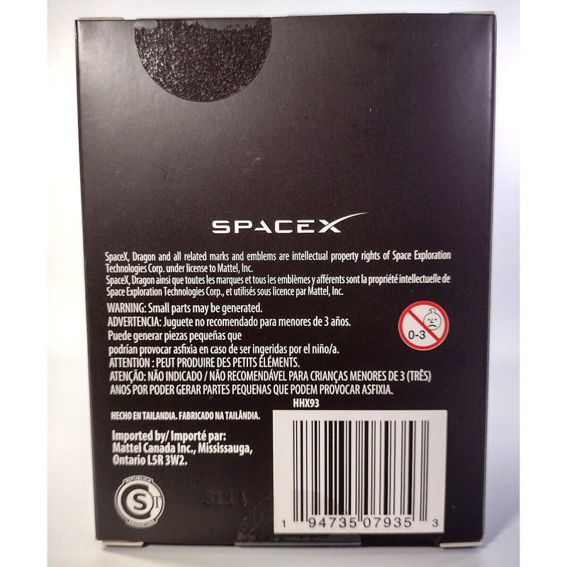 Matchbox SpaceX Dragon Capsule 1:87 Scale Diecast Replica, package back