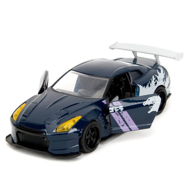 Godzilla Nissan GT-R (R35) Ben Sopra 1:32 Scale Die-Cast Metal Vehicle, unpackaged doors open