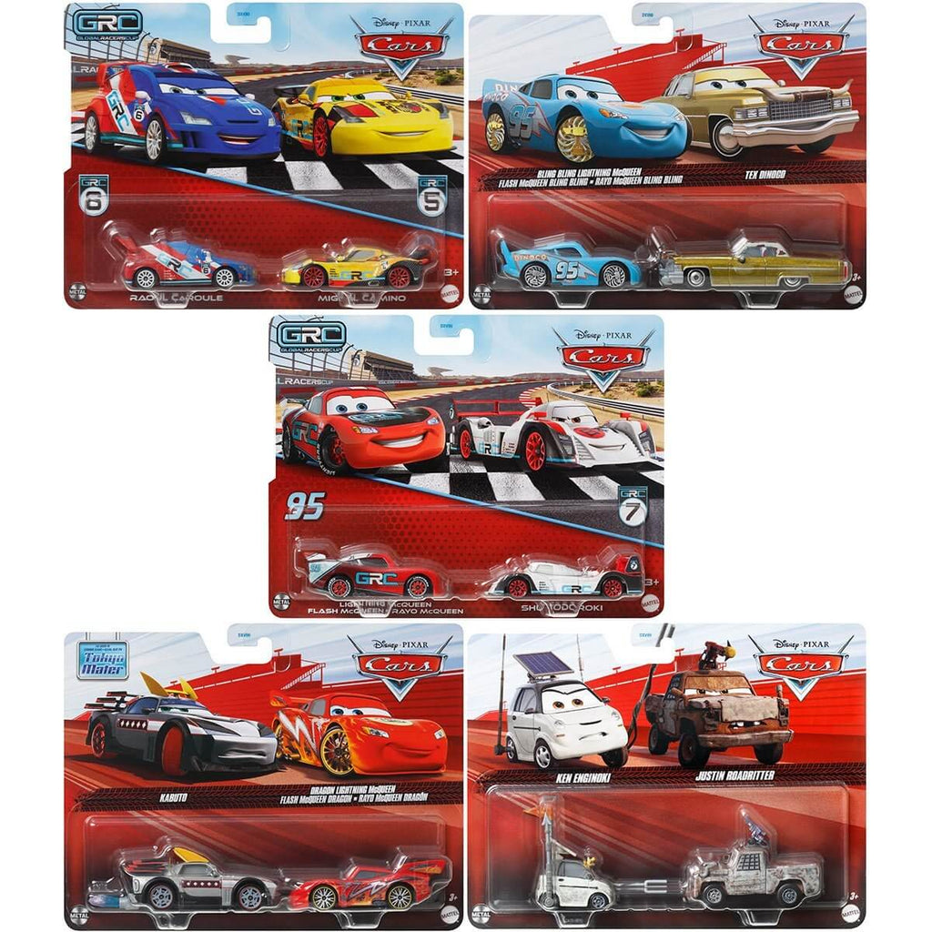 Pixar Cars Character Cars 2025 2-Packs Mix 1, 8-Piece Bundle