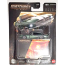 Matchbox The Movie 1969 Ford Mustang Fastback diecast toy car in its original blister card packaging, featuring a green car and a collectible card inside.