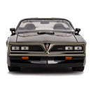 Front view of a black Pontiac car on a white background