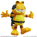 Garfield Animated character with yellow fur and black stripes on a white background