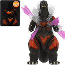 Godzilla toy figure with glowing pink weapons and light-up feature on a white background