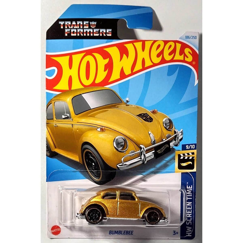 Hot Wheels 2024 Mainline HW Screen Time Series 1:64 Scale Diecast Cars (International Card) Bumblebee Metalflake Gold "Transformers" 9/10 186/250 HTF09