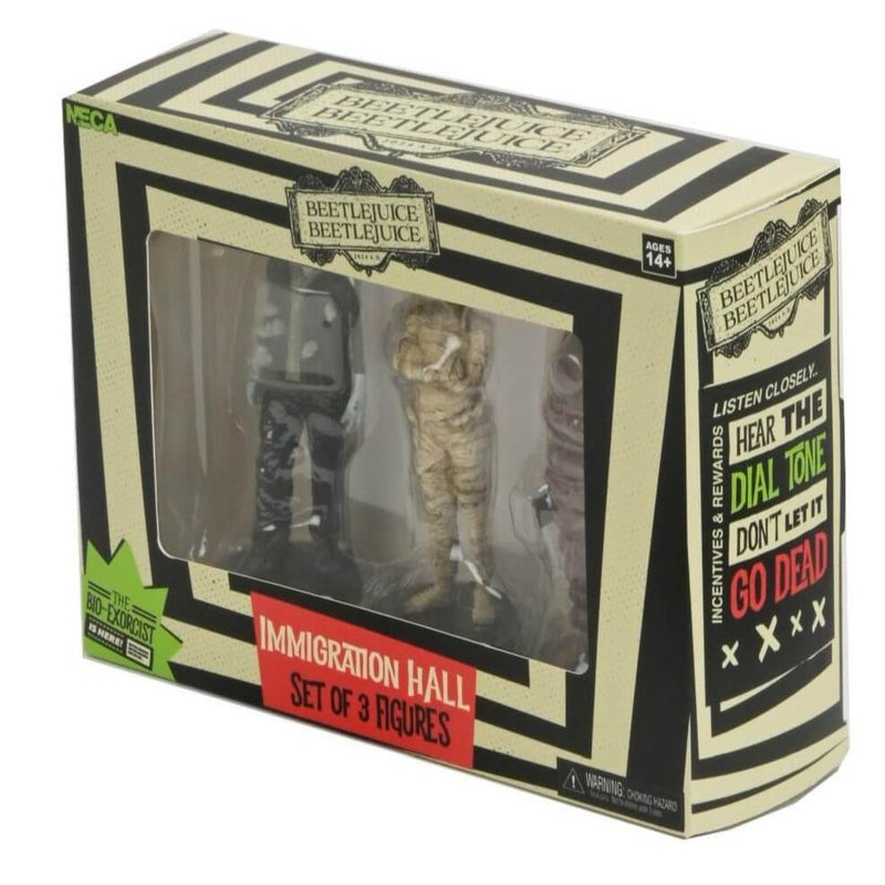 Beetlejuice Beetlejuice 3" Figure Sets - NECA Collectible Figures, Immigration Hall packaged