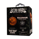 Halloween collectible ornament packaging with a pumpkin design, featuring Trick or Treat Studios branding.