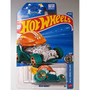 Hot Wheels toy car head gasket in its original blister card packaging, featuring an orange helmet and teal engine components.