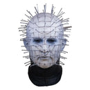 Mask with metallic pins on a white background