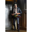 Pretty Woman Leatherface (Texas Chainsaw 50th) Ultimate 7" Scale NECA Action Figure, standing in room with chainsaw