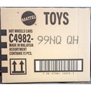 A cardboard box for Mattel Hot Wheels Cars, showing product code C4982, made in Malaysia, containing 72 pieces, with a barcode and Mattel logo.