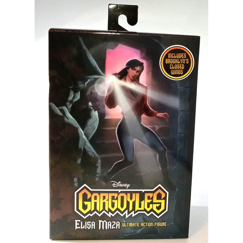 NECA Gargoyles Ultimate Elisa Maza 7-Inch Scale Action Figure (with Brooklyn’s Closed Wings), Front of Package
