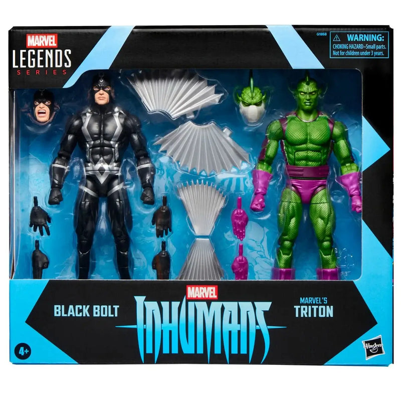 Marvel Legends Black Bolt and Triton action figures in packaging