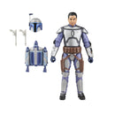 Jango Fett Action figure with helmet, backpack, and additional accessories on a white background