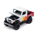 Johnny Lightning 2024 Hulls & Haulers R2 3-Piece Collector's Bundle 1:64 Scale Cars, 1980 Land Cruiser with hood open