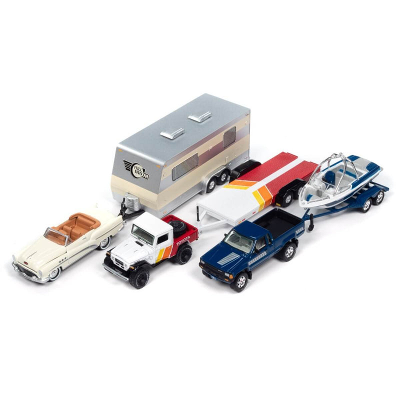 Johnny Lightning 2024 Hulls & Haulers R2 3-Piece Collector's Bundle 1:64 Scale Cars