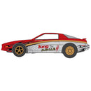 Johnny Lightning 2025 Muscle Cars USA (R1A), 1987 Pontiac Trans Am King of the Jungle, Metallic Red w/Silver & Gold + King of the Jungle Race Graphics 