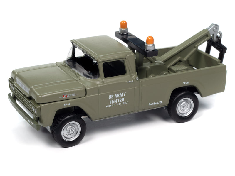 Johnny Lightning 2024 Military Command/Control Support Vehicles R2A 6-Piece Collector's Bundle, 1959 Ford F-250 tow truck