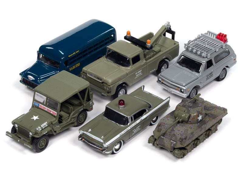 Johnny Lightning 2024 Military Command/Control Support Vehicles R2A 6-Piece Collector's Bundle