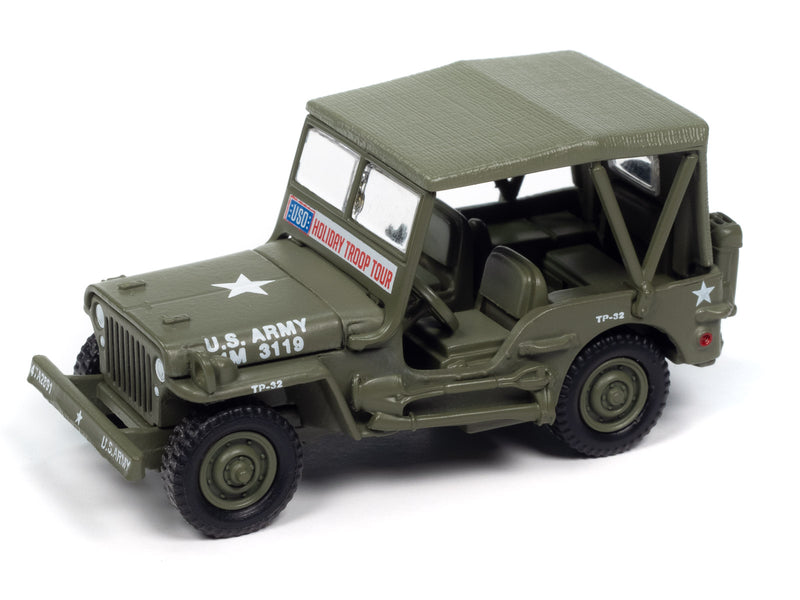 Johnny Lightning 2024 Military Command/Control Support Vehicles R2A 6-Piece Collector's Bundle, Willys Jeep