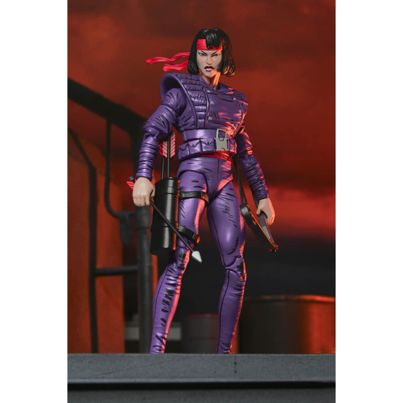 Karai Mercenary TMNT (Mirage Comics) 7 Inch Scale Action Figure standing on rooftop with bow and arrow in hand