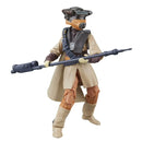 Action figure in a detailed costume holding a weapon on a white background