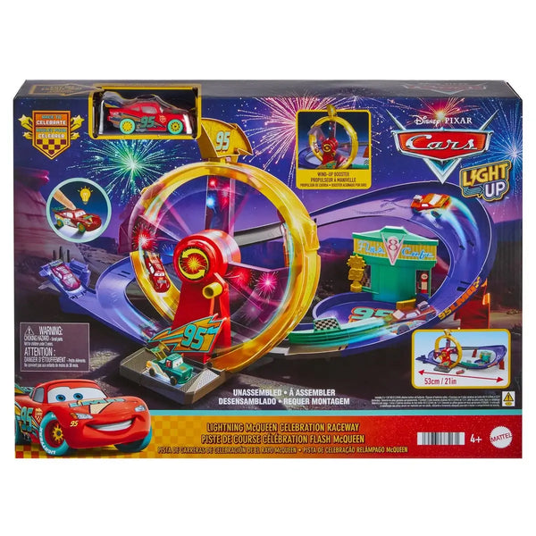Disney Pixar Cars Light Up Lightning McQueen Celebration Raceway